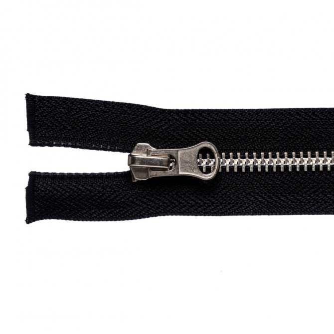 Metal zipper 6mm, 2 sliders, open end, 75cm